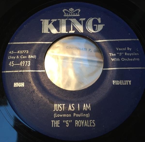 Album cover art for "Just As I Am" by The “5” Royales