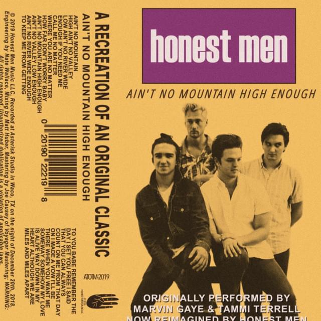 Album cover art for "Ain’t No Mountain High Enough" by Honest Men
