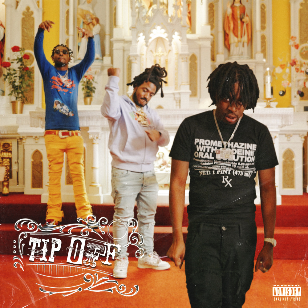 Album cover art for "Tip Off" by YN Jay & Mozzy & Louie Ray