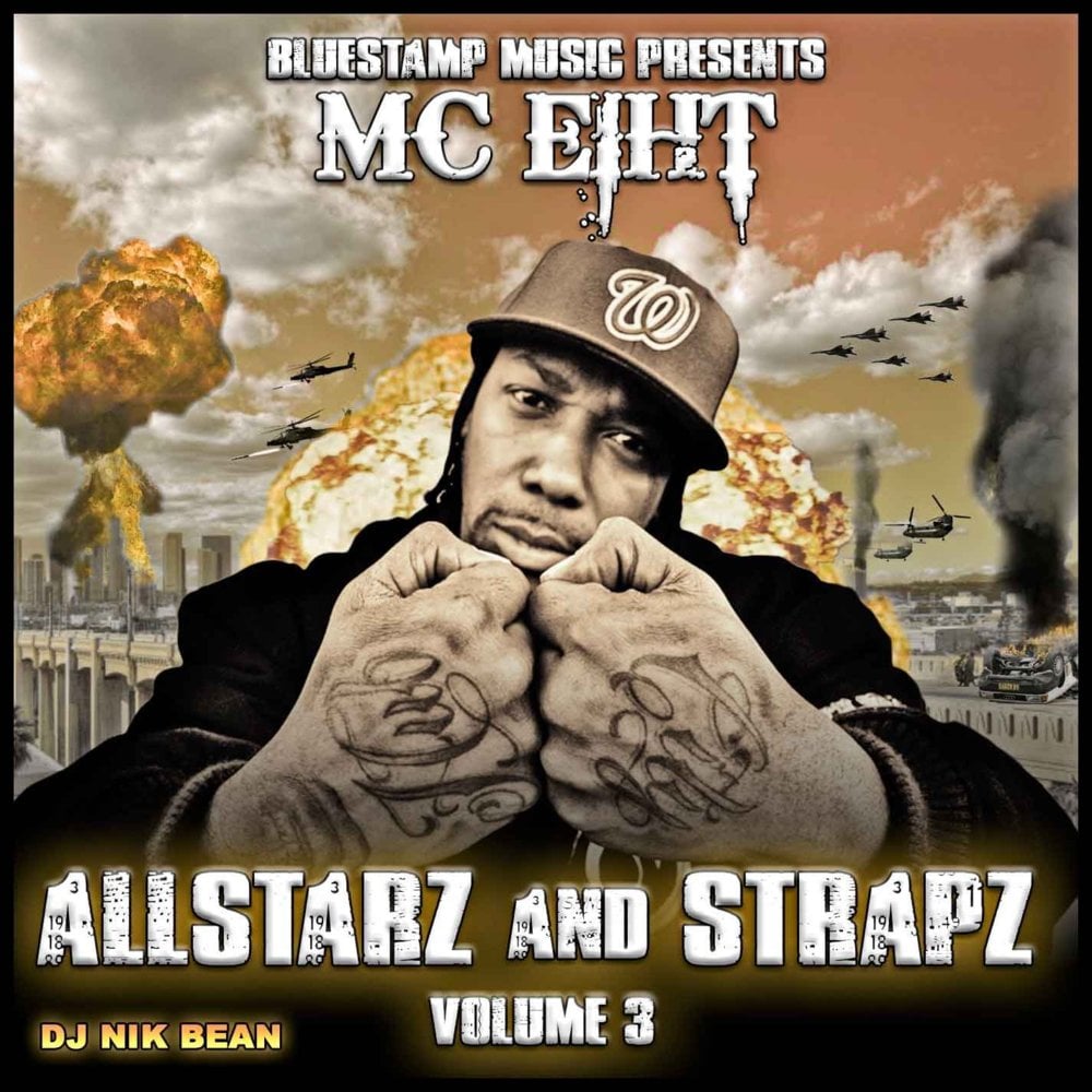 Album cover art for "Runn The Blocc" by MC Eiht & Young Maylay