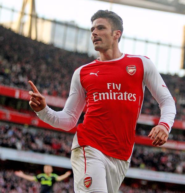 Album cover art for "Giroud 2014/15 Goals (All Competitions)" by Olivier Giroud & UEFA Champions League & FA Cup & Arsenal FC & Premier League & FA Community Shield