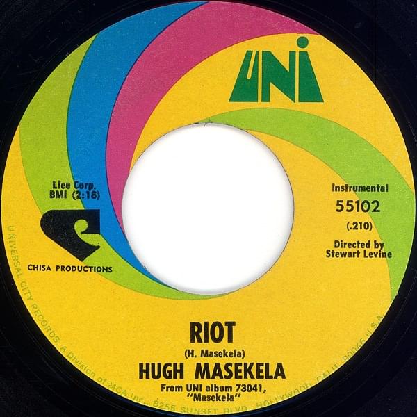 Album cover art for "Riot" by Hugh Masekela