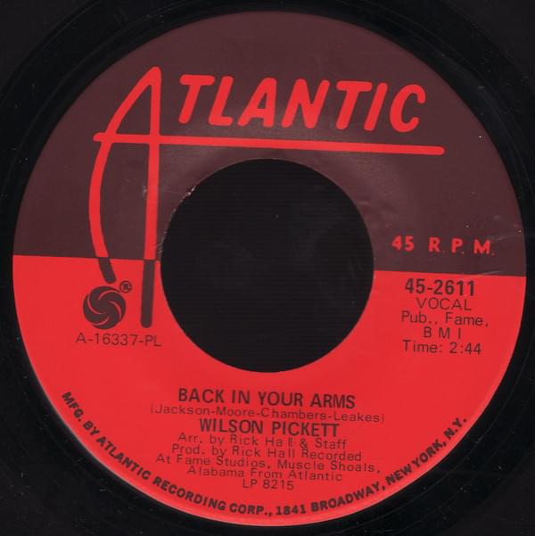 Album cover art for "Back in Your Arms" by Wilson Pickett