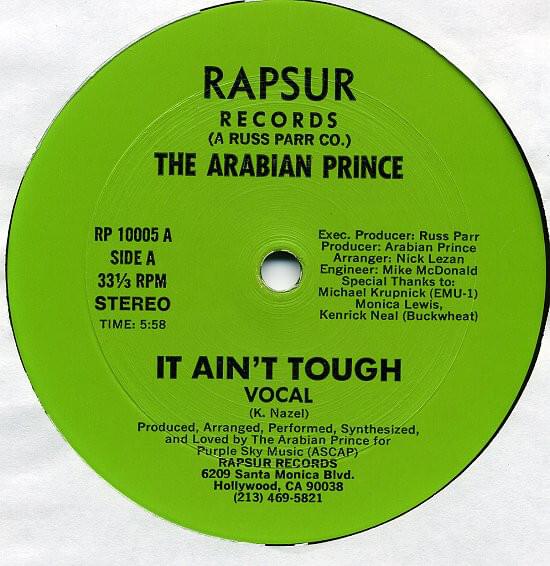 Album cover art for "It Ain’t Tough" by Arabian Prince