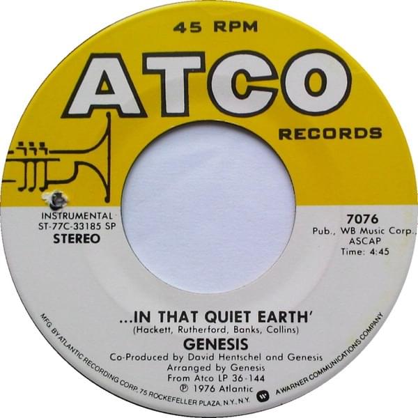 Album cover art for "...In That Quiet Earth" by Genesis