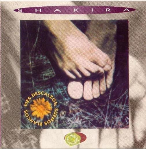 Album cover art for "Pies Descalzos, Sueños Blancos" by Shakira