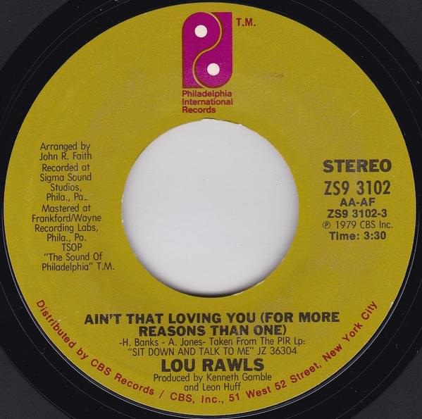 Album cover art for "Ain’t That Loving You (For More Reasons Than One)" by Lou Rawls