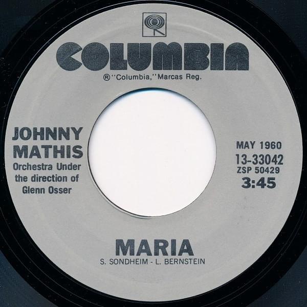 Album cover art for "Maria" by Johnny Mathis