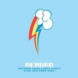 Album cover art for "Rainbow Dash Likes Girls (Stay Gay Pony Girl)" by Renard