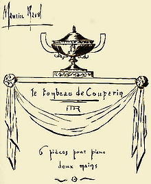 Album cover art for "Le tombeau de Couperin" by Maurice Ravel