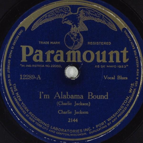 Album cover art for "I’m Alabama Bound" by Papa Charlie Jackson