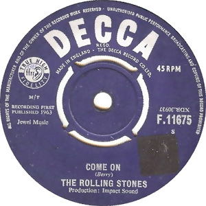 Album cover art for "Come On" by The Rolling Stones