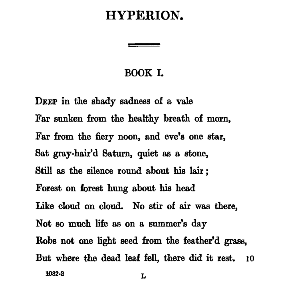 Album cover art for "Hyperion (Book 1)" by John Keats