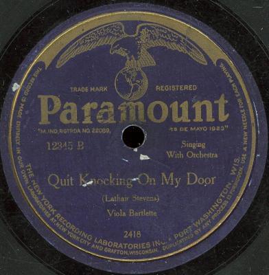 Album cover art for "Quit Knocking On My Door" by Viola Bartlette