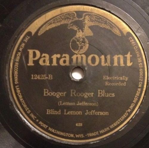 Album cover art for "Booger Rooger Blues" by Blind Lemon Jefferson