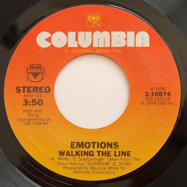 Album cover art for "Walking the Line" by The Emotions