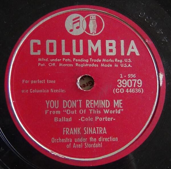 Album cover art for "You Don’t Remind Me" by Frank Sinatra