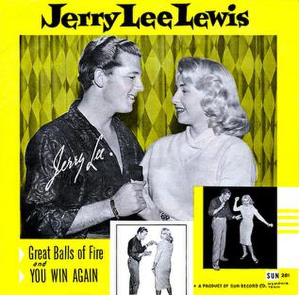 Album cover art for "Great Balls of Fire" by Jerry Lee Lewis
