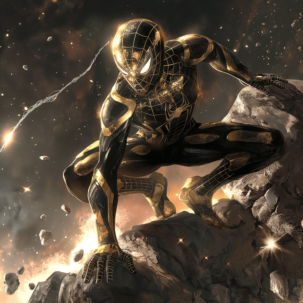Album cover art for "Spiderman In Space" by Masked Wolf