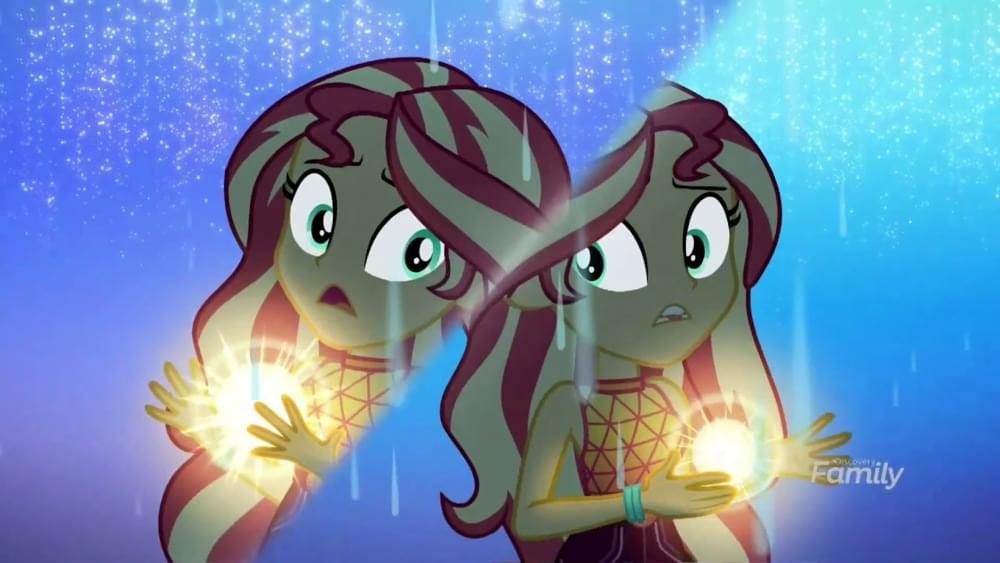 Album cover art for "Let It Rain" by Sunset Shimmer & Rebecca Shoichet