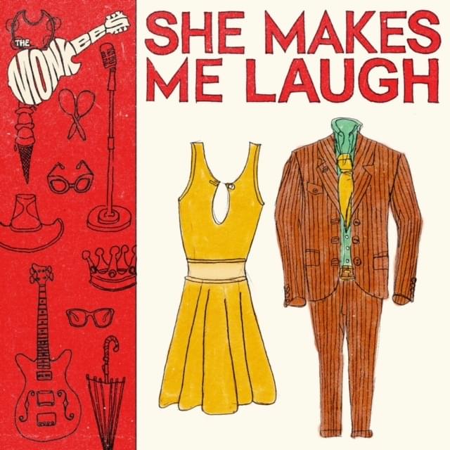 Album cover art for "She Makes Me Laugh" by The Monkees