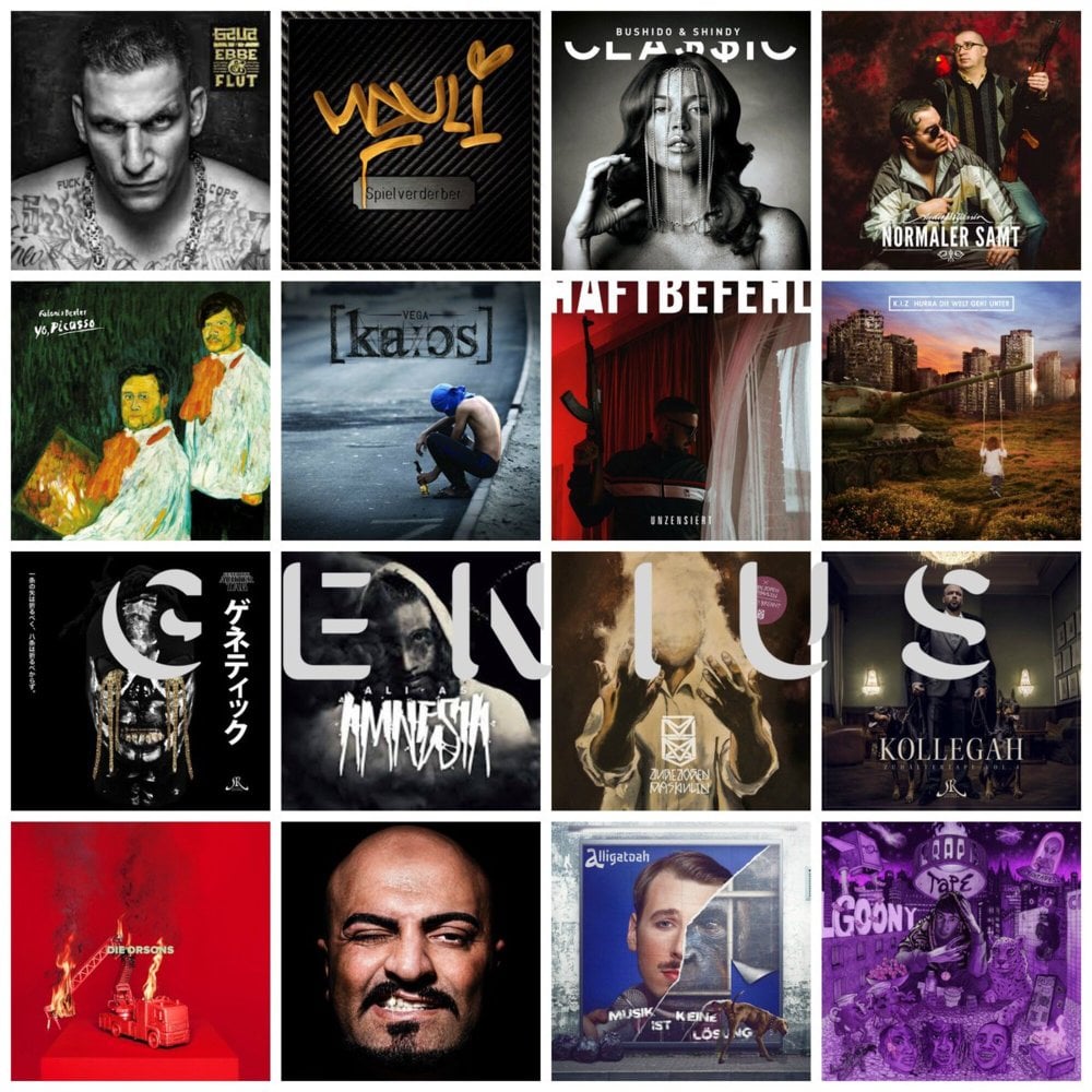 Album cover art for "Die 20 besten Rap Alben aus 2015" by Genius Deutschland