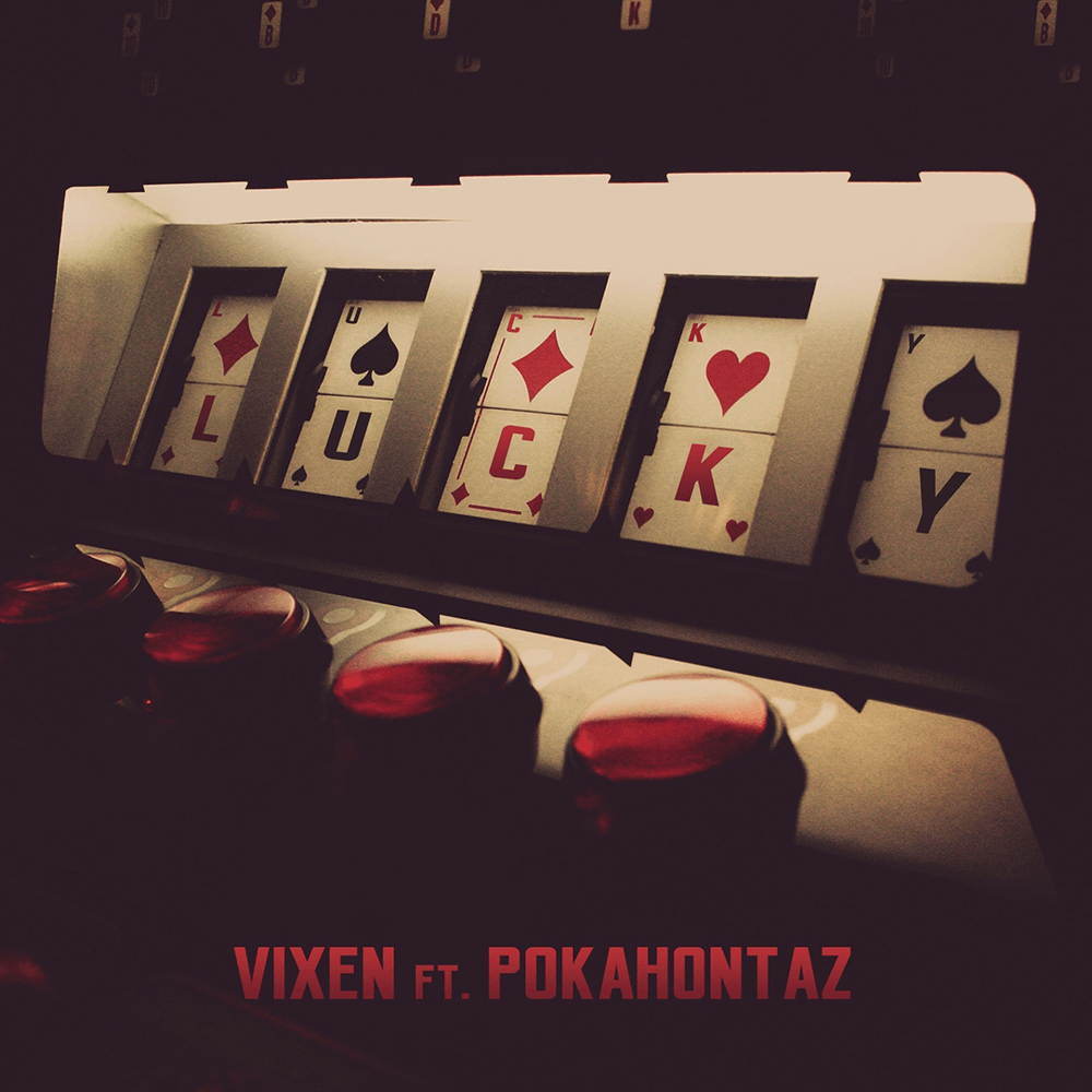 Album cover art for "LUCKY" by Vix.N & Pokahontaz