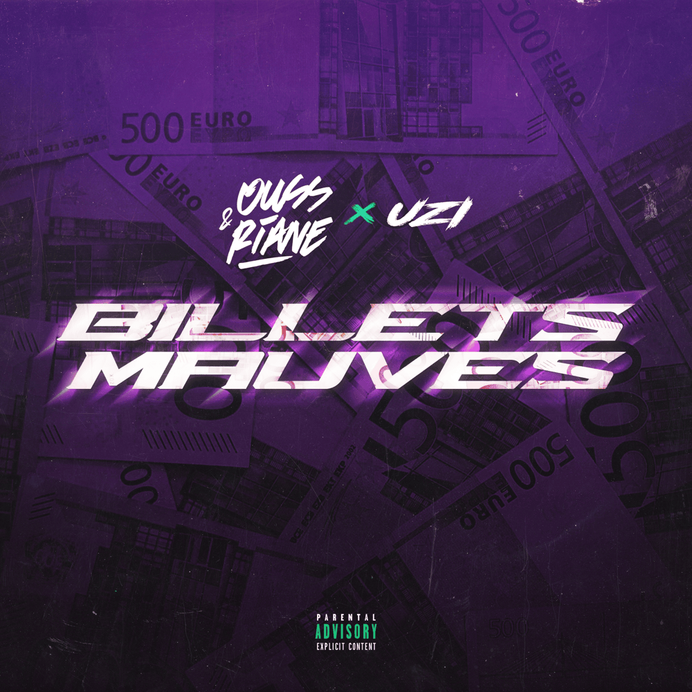 Album cover art for "Billets mauves" by Ouss & Riane