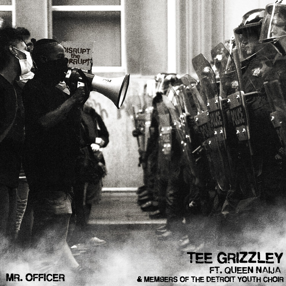 Album cover art for "Mr. Officer" by Tee Grizzley & Detroit Youth Choir & Queen Naija