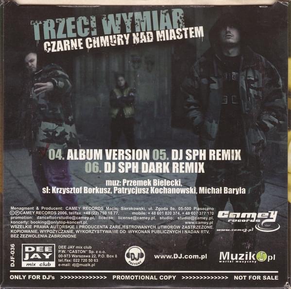 Album cover art for "Czarne Chmury Nad Miastem" by Trzeci Wymiar