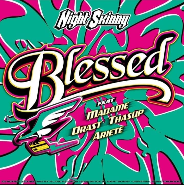 Album cover art for "Blessed" by Night Skinny & Madame & Drast & thasup & ARIETE