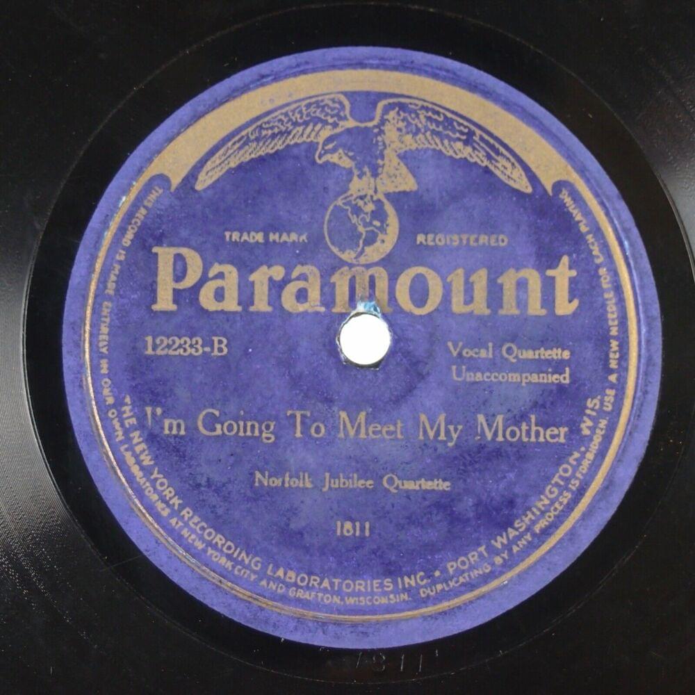 Album cover art for "I’m Going To Meet My Mother" by Norfolk Jazz & Jubilee Quartette