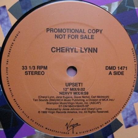 Album cover art for "Upset! (Instrumental)" by Cheryl Lynn