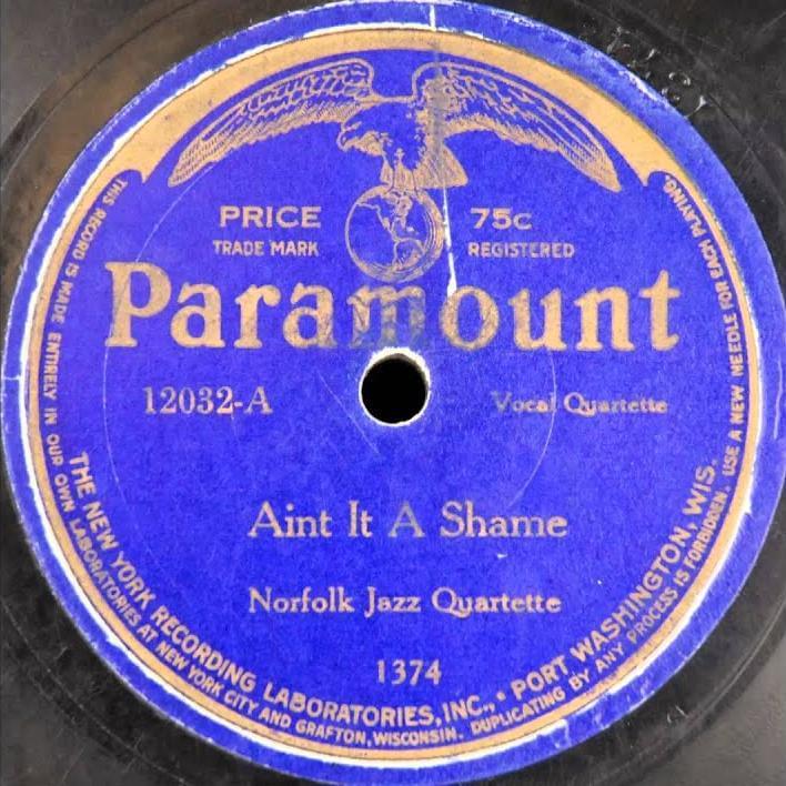Album cover art for "Ain’t It A Shame" by Norfolk Jazz & Jubilee Quartette