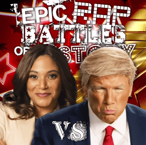 Album cover art for "Donald Trump vs Kamala Harris" by Epic Rap Battles of History & EpicLLOYD & Kimberly Michelle Vaughn & Nice Peter