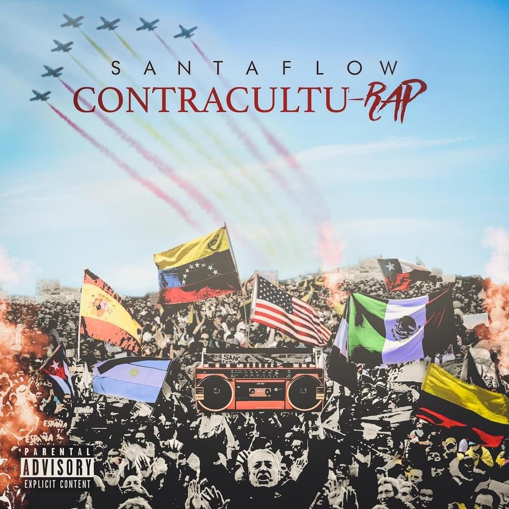 Album cover art for "Sin Complejos" by Santaflow & Marcos El Conde & Leandro Loza & Nenuranks & NaRai