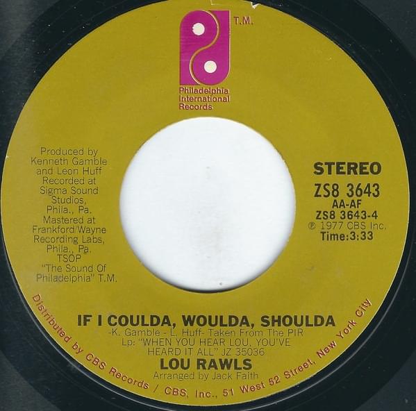 Album cover art for "If I Coulda, Woulda, Shoulda" by Lou Rawls