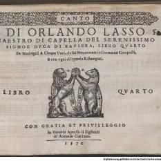 Cover image for Libro quarto de madrigali a 5 voci