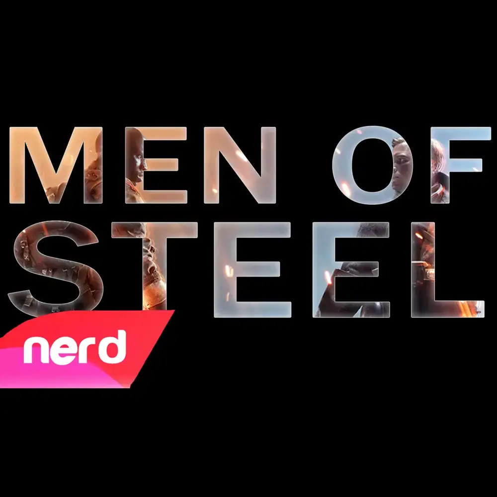 Album cover art for "Men Of Steel" by NerdOut