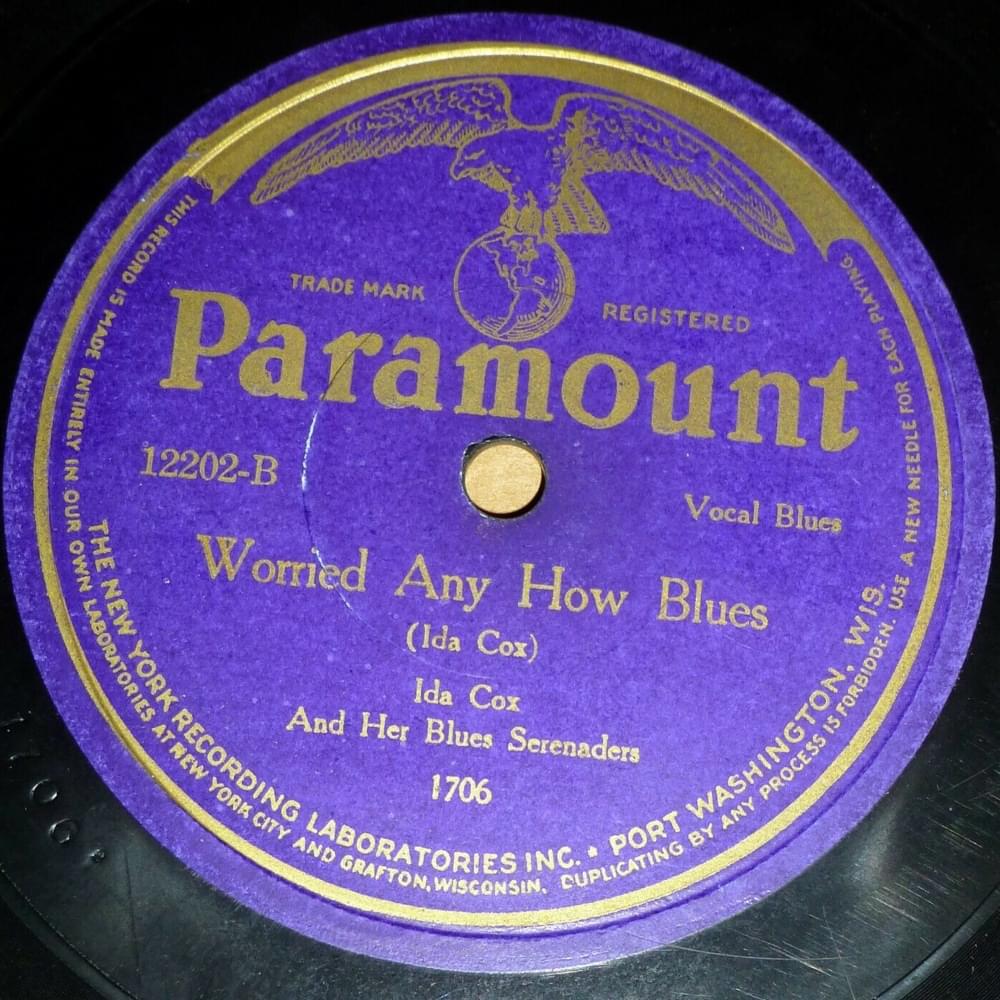 Album cover art for "Worried Any How Blues" by Ida Cox
