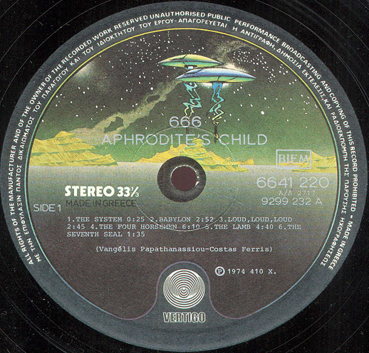 Album cover art for "The System" by Aphrodite’s Child