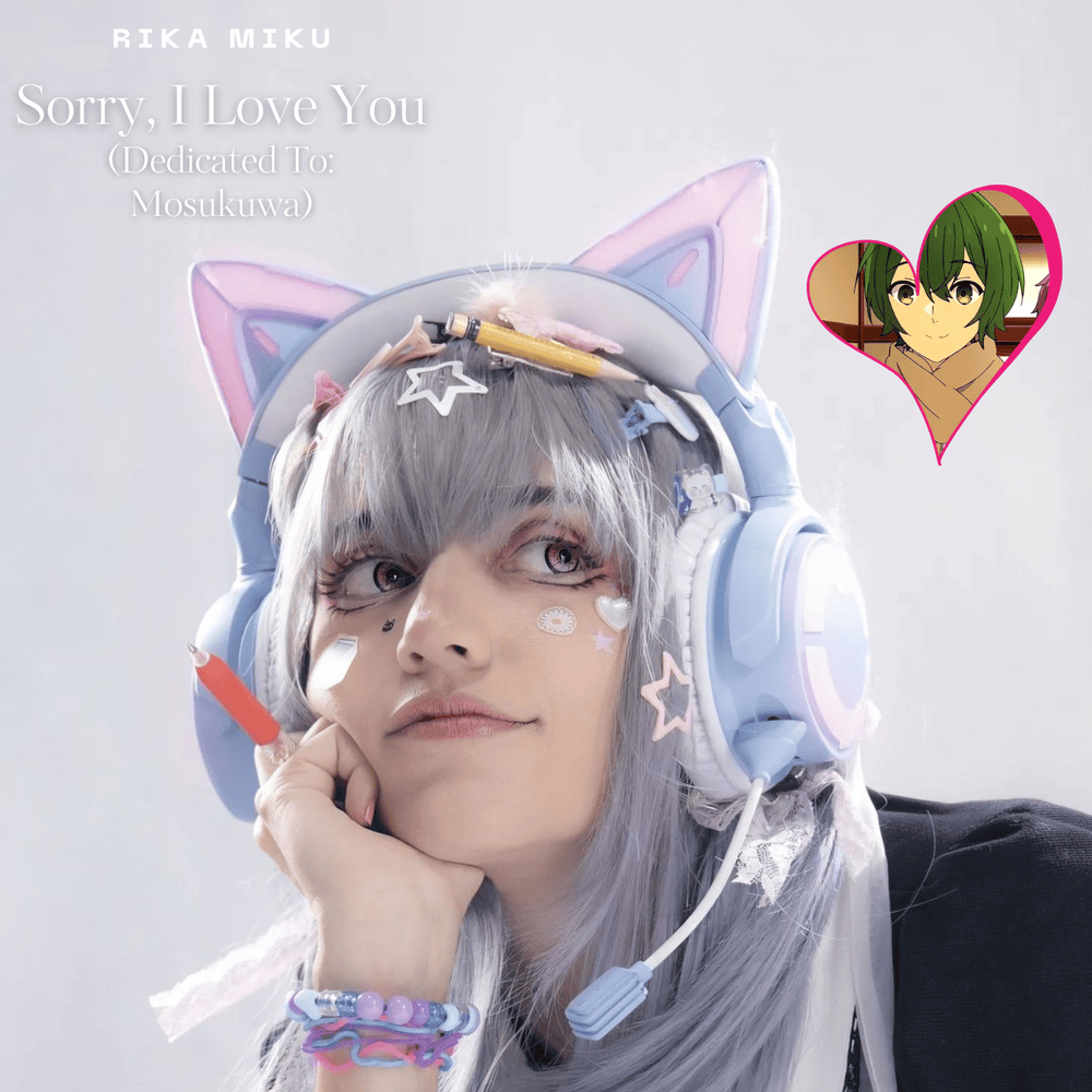 Album cover art for "Sorry, I Love You (Dedicated To: Mosukuwa)" by Rika Miku