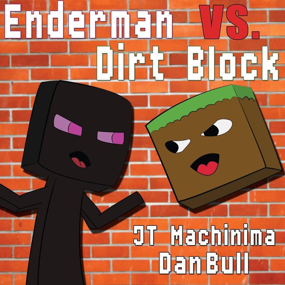 Album cover art for "Enderman vs. Dirt Block" by JT Music & Dan Bull
