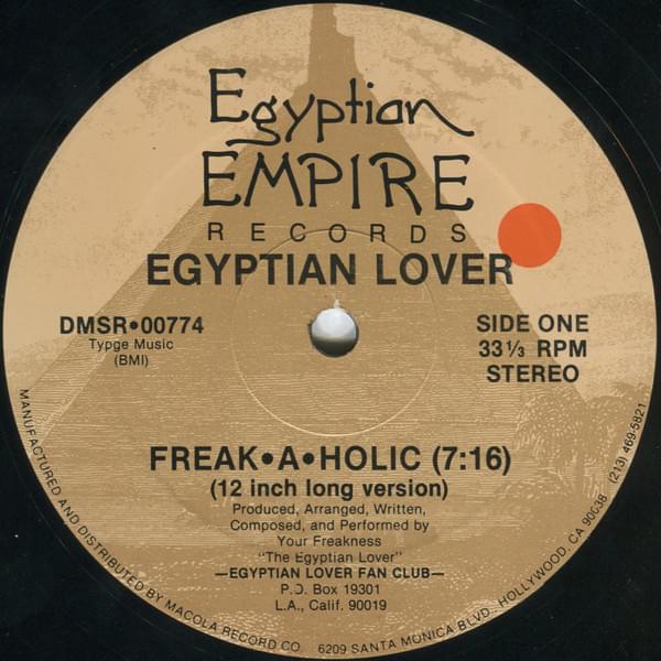 Album cover art for "Freak-A-Holic (12'’ Long Version)" by The Egyptian Lover