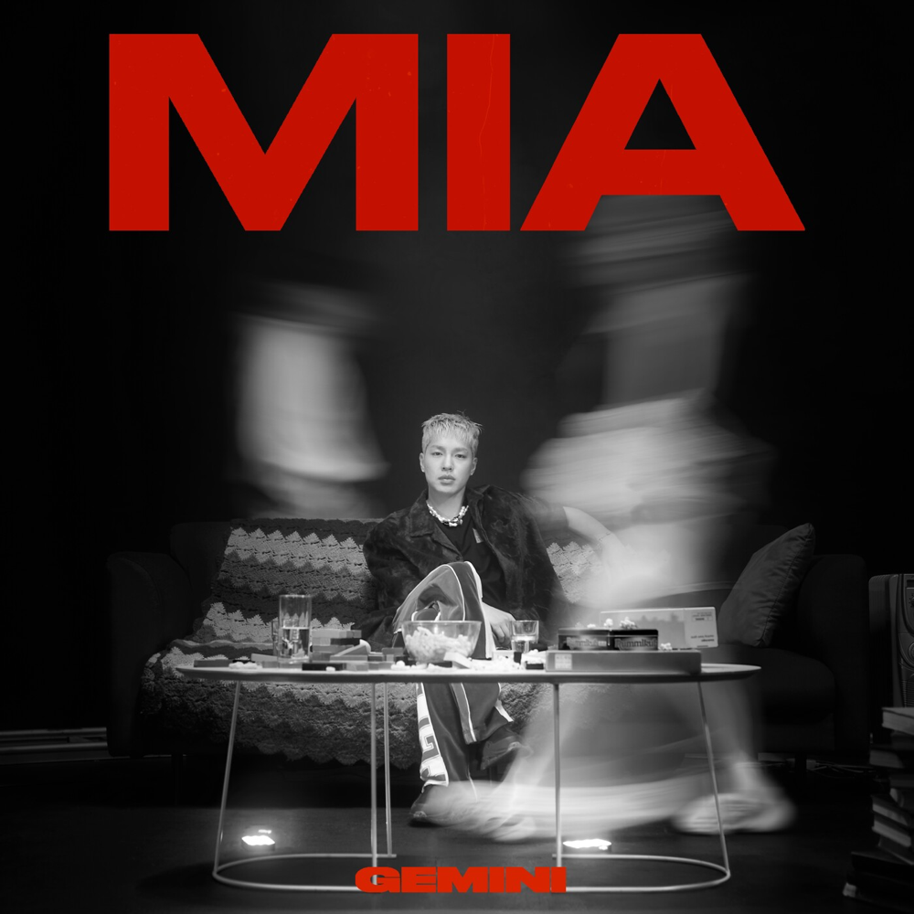 Album cover art for "MIA" by GEMINI (제미나이) & WOODZ & CAMO (카모)