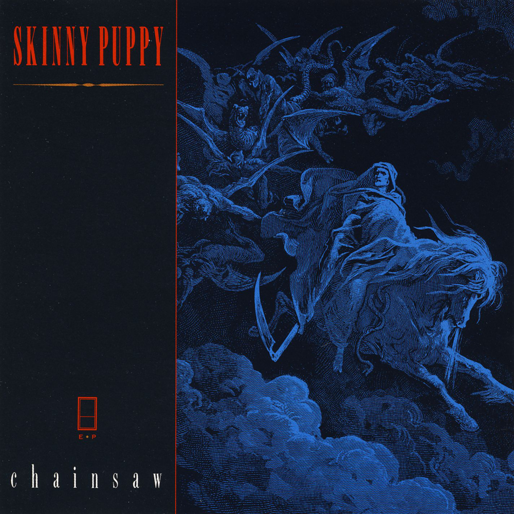 Album cover art for "Chainsaw" by Skinny Puppy & David Jackson (The Bottle Man) & Tom Ellard & Dwayne Goettel