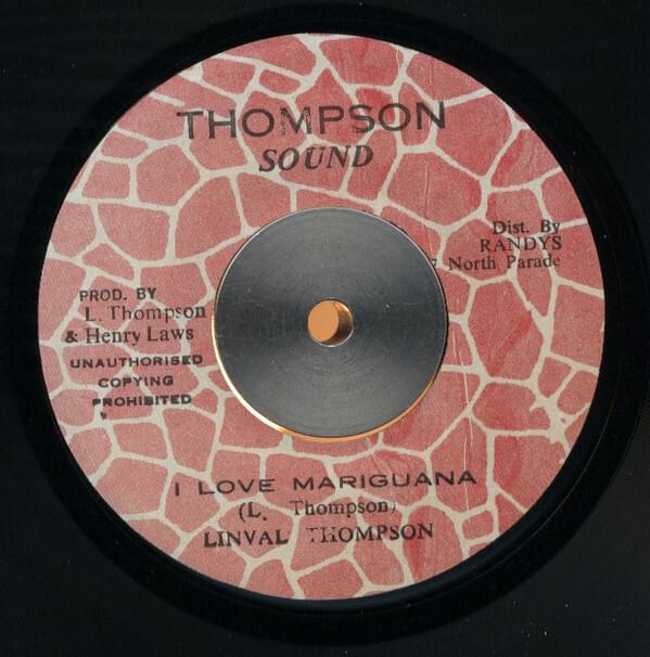 Album cover art for "I Love Marijuana" by Linval Thompson