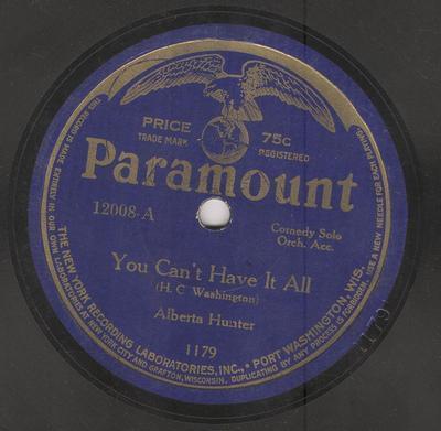 Album cover art for "You Can’t Have It All" by Alberta Hunter