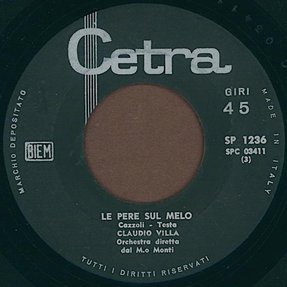 Album cover art for "Le pere sul melo" by Claudio Villa