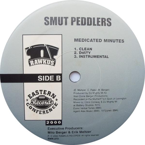 Album cover art for "Medicated Minutes" by Smut Peddlers (Hip Hop Group)